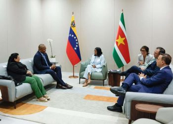 Delcy se reunió en Caracas con el ministro de Exteriores de Surinam