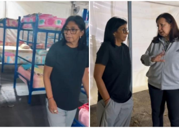 Delcy Rodríguez inspeccionó refugio en San Bernardino