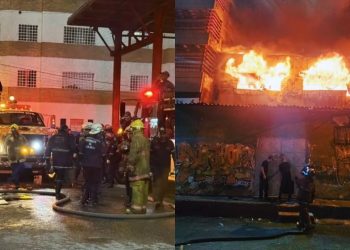 Bomberos extinguieron incendio en carpintería de la avenida Andrés Bello