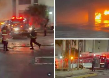 Cuatro vehículos calcinados tras incendio que se registró la madrugada de este martes en Baruta
